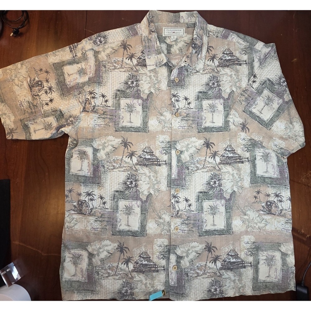 Clearwater Outfitters Resort Collection Hawaiian Shirt Size XL Cotton‎ Button